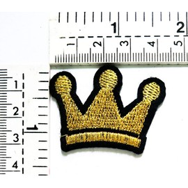 Set 3 Pcs Mini Small Golden Crown King Cartoon Embroidery Embroidered Badge Iron On Sew On Patch Logo Jeans Jacket Polo T- Shirt Hat Backpacks for Kids Children