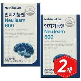 Helps improve cognition in those in their 60s. Nutrione Cognitive Function Neuron 600 30 tablets (2 units), white-throated mushroom vitamins, zinc, folic acid / 60대 인지 개선 도움 뉴트리원 인지기능엔 뉴런 600 30정 2개 흰목이버섯 비타민이 아연 엽산