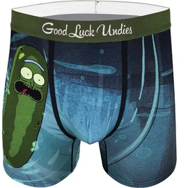 Good Luck Undies Men's Rick and Morty, Pickle Rick Sewer Escape Boxer Brief Underwear, Extra Large