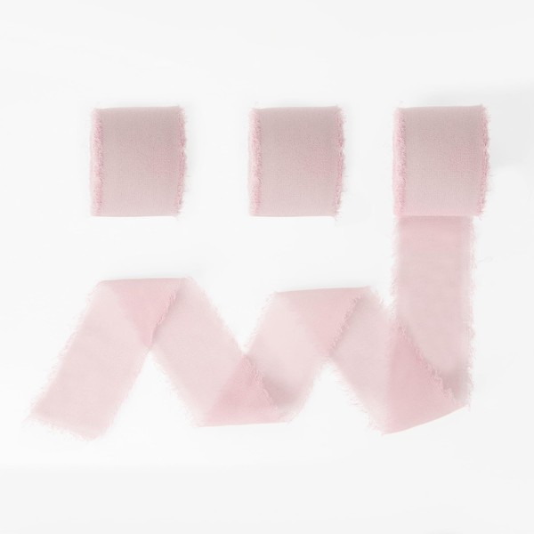 Pink Ribbon Chiffon Ribbon Christmas Ribbon Wrapping Ribbon Silk Ribbon