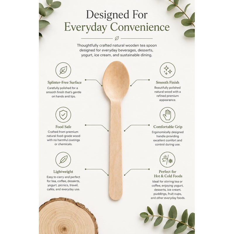Greenwize Packaging - 100 Pack - 110mm - Birchwood Wooden
