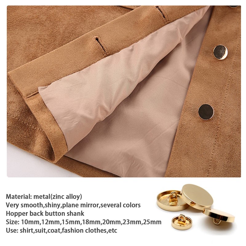 Sewing Flat Metal Button Shirt Coat Suit Buckle Buttons Gold