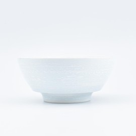 Arita Ware R0344 Ryoso Kiln Ultimate Ramen Pot, Shiosai White Pattern (White / White) Diameter Approx. 7.1 x Height 3.1 inches (18 cm) x Height 3.1 inches (8 cm), Ramen Bowl, 20th Anniversary Design,