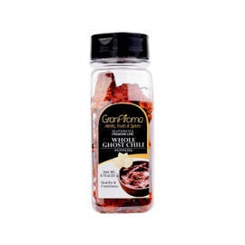 GranAroma Whole Ghost Chili Pepper, Fiery Heat, Seasoning for Curries, Salsas, and Marinades (GRA(18Count) WholeGhostChiliPepper)
