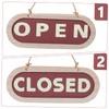 Ipetboom Rustic Hanging Plaque Double Sided Open Closed Sign for