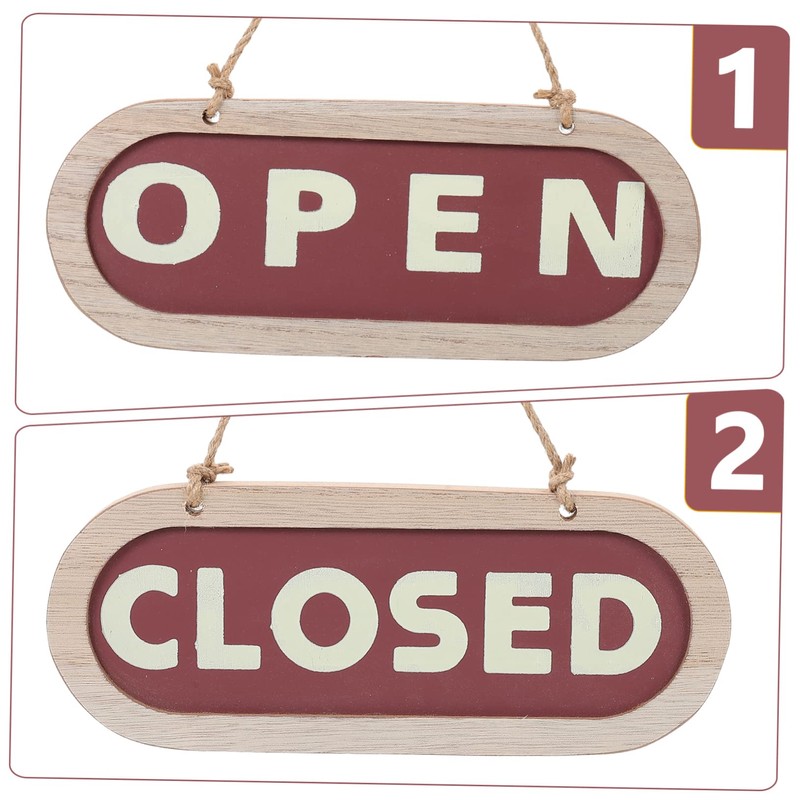 Ipetboom Rustic Hanging Plaque Double Sided Open Closed Sign for