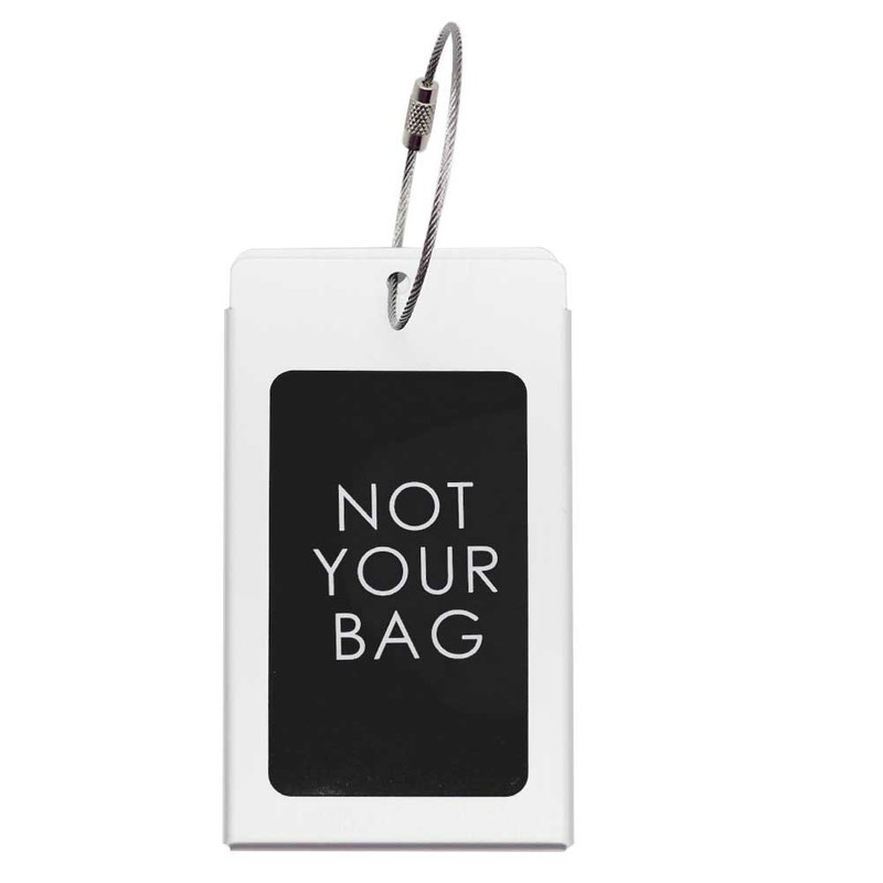 H.W.T Luggage Tags, 2 Pack Metal Rectangular ID Identifier Name