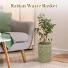 hardcometrue Boho Wicker Trash Can with Lid,Waterproof Bathroom Trash Can
