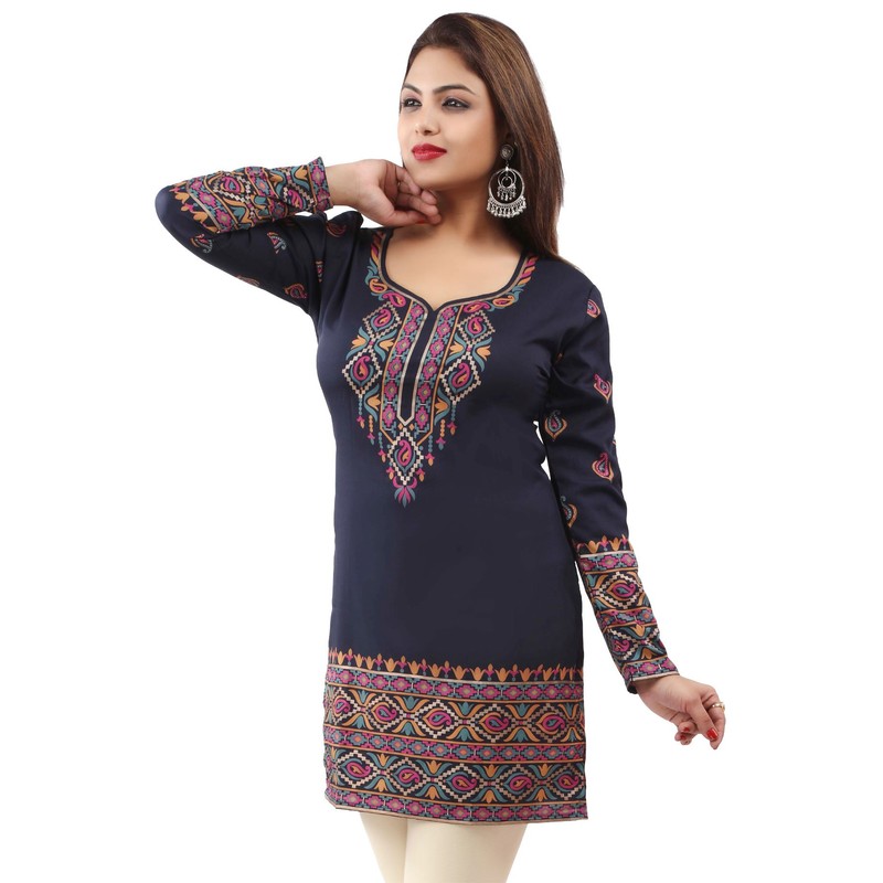 Maple Clothing - Túnica india para mujer con estampado Kurta,