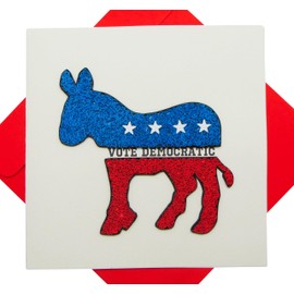 GREENHANDSHAKE Democratic Symbol, Artistic Donkey Greeting Card, Patriotic American, Quilling Card - Unique Dedicated Handmade, Design Greeting Card for all occasion