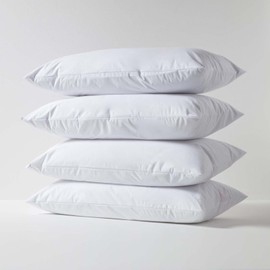 HOMESCAPES Set of 4 King Size Waterproof Pillow Protectors Hypoallergenic Anti Dust Mite Washable 48 x 91 cm Pillow Covers Oeko-Tex Certified Soft & Breathable with Zip Closure
