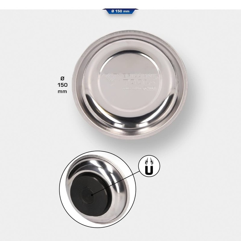 BRILLIANT TOOLS BT691160 Stainless Steel Magnetic Plate Diameter 15 cm