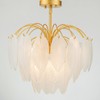 LumFurn 6-Lights Gold Chandeliers, Modern 3-Tier Pendant Light Fixture for