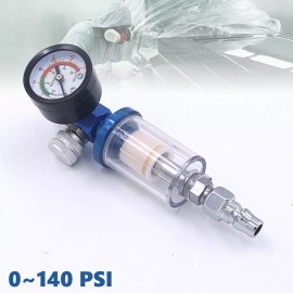 Unbranded 1/4" Spray Gun Air Regulator Compressor Gauge In-line Water Separator Filter