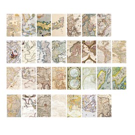 Doraking Mini Retro Art World Map Style Scrapbook Decoration Background Paper for Scrapbooking Diary Decoration, Scrapbook Journals Background Paper