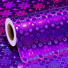 Homeral Purple Holographic Wrapping Paper Roll - Iridescent Shiny Boho Pattern for Birthday, Mothers Day, All Occasions, Fathers Day - 17 inch x 32.8 ft
