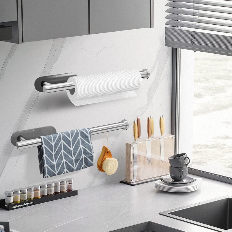 DEKAVA Paper Towel Holder Under Cabinet for Kitchen, Adhesive Paper