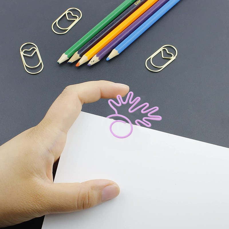 100pcs Paper Clips Portable Mini Electroplating Purple Cute Radish Shape