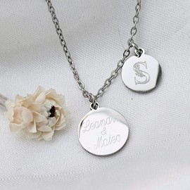 Personalisierte Gravur Kette als Geschenk für Frauen | zur Geburt | zur Hochzeit | für die Freundin | für Mama (60, Silber)