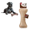 SPOT Dura-Fused Leather Bone- Durable Dog Toy with Squeaker, Real