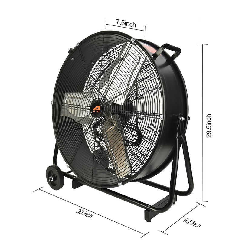 AA011 24-Inch High Velocity Industrial Drum Fan, 7500 CFM Air