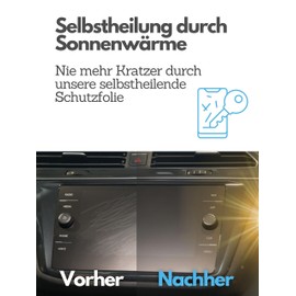 DISSKIN® Displayschutzfolie für Volkswagen Discover Media & Pro Display - selbstheilend durch Wärme, Matt, antibakterielle Beschichtung, Anti-Fingerabdruck (Kompatibel zu VW Passat Discover Media)