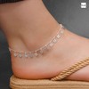 Amberta Women 925 Sterling Silver Anklet with Charms: Ankle Bracelet