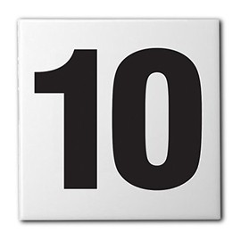 Ceramic Swimming Pool Waterline Depth Marker " 10" Smooth Finish, 4 inch Font