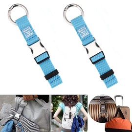 runrayay Add A Bag Luggage Strap Jacket Gripper, Hook Baggage Suitcase Straps Belts Travel Accessories, Blue, Pack of 2