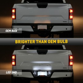 2x LED License Plate Lights Rear Tag Lamp Assembly Compatible with 2015 2016 2017 2018 2019 2020 2021 Ford F150, 2017- up Ford Raptor Trucks, 6000K White（Power by 18 SMDs）