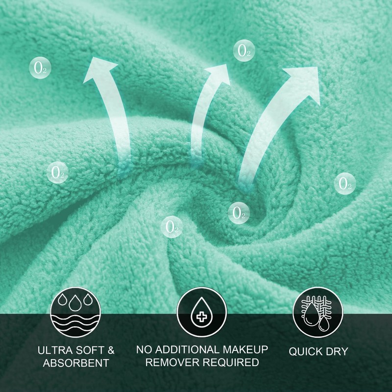 MOONQUEEN Microfiber Facial Cloths Fast Drying Washcloth 12 Pack -