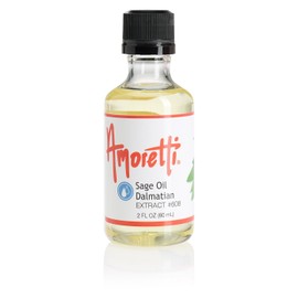 Amoretti - Sage Oil Extract Oil Soluble 2 oz - Highly Concentrated & Perfect For Pastry or Savory applications, Preservative Free, Vegan, Kosher Pareve, TTB Approved, Non-GMO