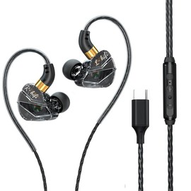 ATOOZOO Audífonos Tipo C, In Ear Headphone Auriculares con Cable de Type-C, Audifonos Alambrico con Micrófono y Control de Volumen,Cancelación de Ruido, Compatible con Dispositivos de Audio Tipo C