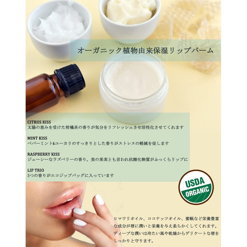 Organic Lip Balm Utila Organic Mint Kiss Mint 4.25g USDA