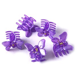 5 Butterfly Claw Clip Clamp Acrylic Hair Styling Accessories Ponytail Holder Jaw Crab (Purple)