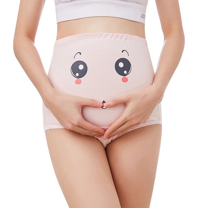 4PCS Women Lady High Waist Cute Adjustable Panties Cartoon Briefs