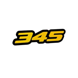 usa Standard 345 Car Emblems Yellow - Black 345 Side Car Fender 3D Badges (Set of 2) Racing