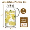 2 Pack 1 Gallon thickened Glass Pitcher with Lid and