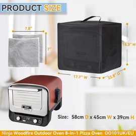 Electric Outdoor Oven Dust Cover, Waterproof 600D Thickened Nylon Material, Compatible with Ninja Woodfire OO101EU Electric Outdoor Oven, 8-in-1 Pizza Oven