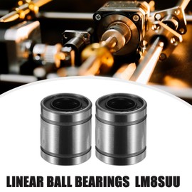 X AUTOHAUX LM8SUU 8x15x17mm Linear Ball Bearings Silver Tone - 10 Pcs