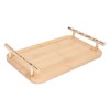Bamboo Serving Tray with 2 Handle Eco Friendly Multipurpose Rectangular
