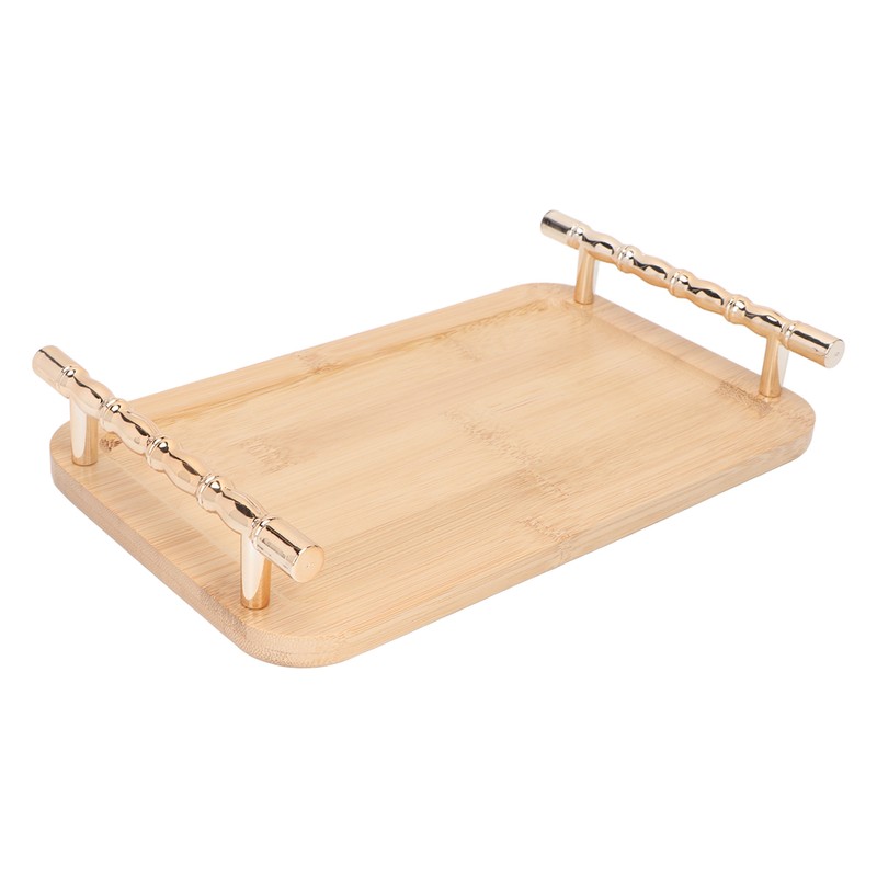 Bamboo Serving Tray with 2 Handle Eco Friendly Multipurpose Rectangular