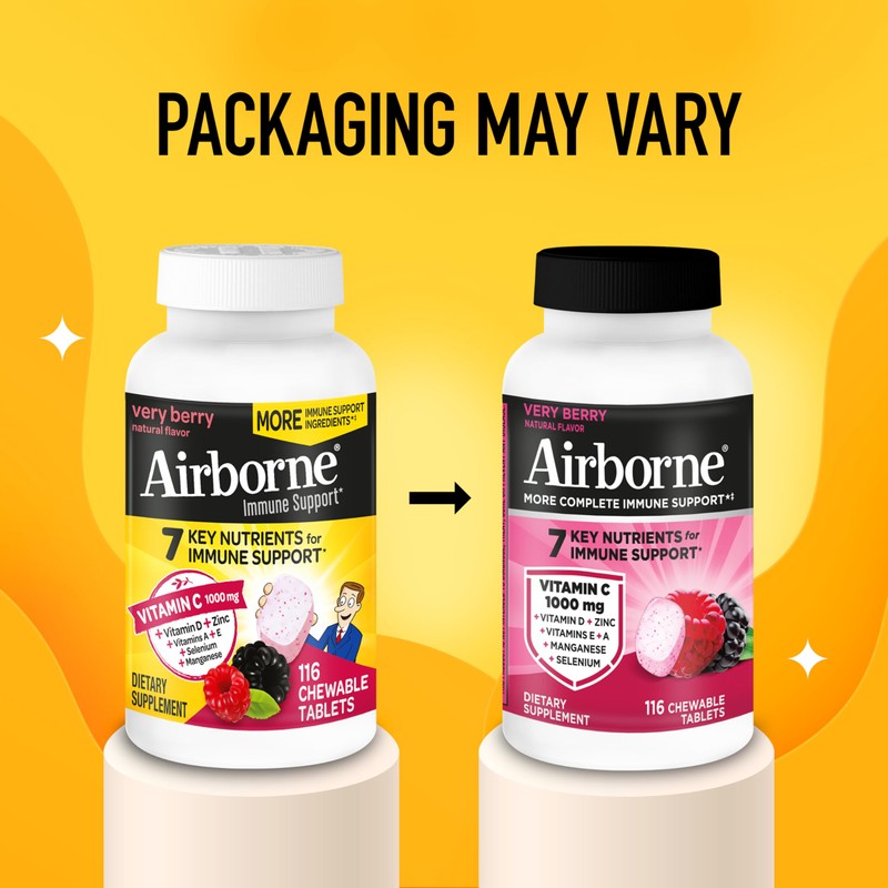 Airborne Vitamin C 1000mg (per Serving) - Very Berry Chewable