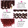 14 Inch Passion Twist Hair, Short Ombre Burgundy Water Wave