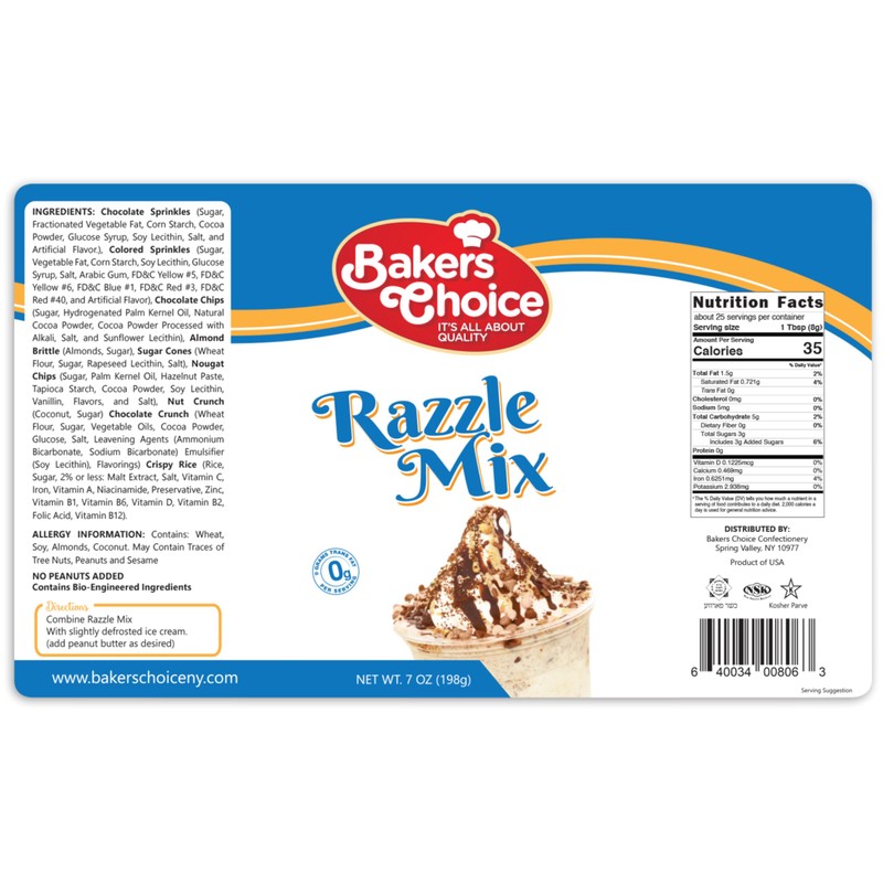 Razzle Crunch Topping - Chocolate, Caramel, Butterscotch and Nut Mix