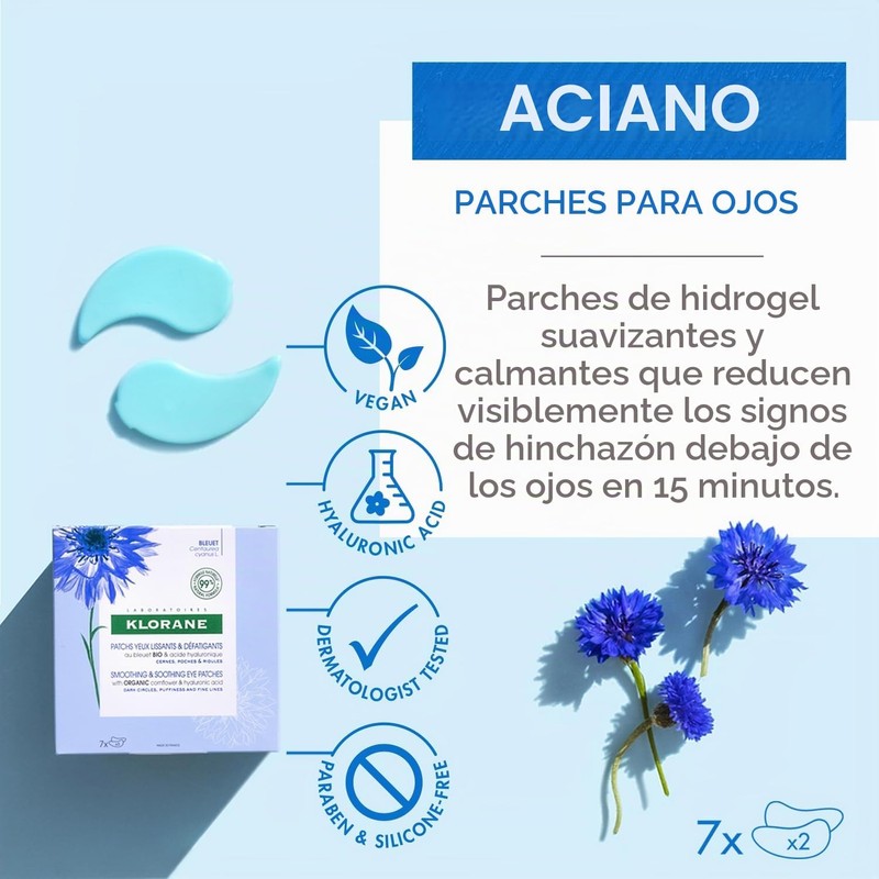 Klorane Parches Suavizantes Ojos Aciano Hidrogel