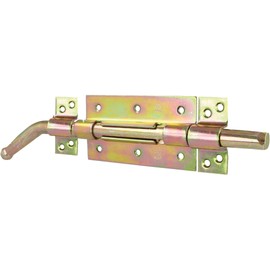 Schieberiegel, 300 mm, Türriegel aus Eisen, Riegel für Schuppen, Scheune, Hühnerstall, Schuppen und Schuppen mit Sicherheitsverschluss, goldfarben