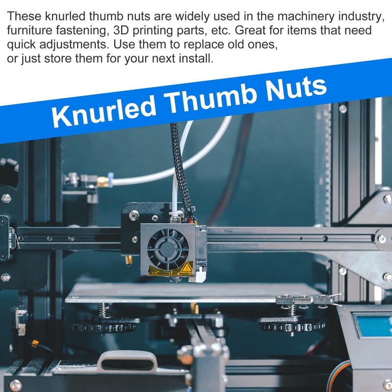 sourcing map Knurled Thumb Nuts, 6Pcs M6 x 20 x