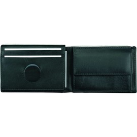 Alassio Mini Wallet with The Finest Nappa Leather Coin Purse, 10 cm, 7 x 10 x 2 cm Black