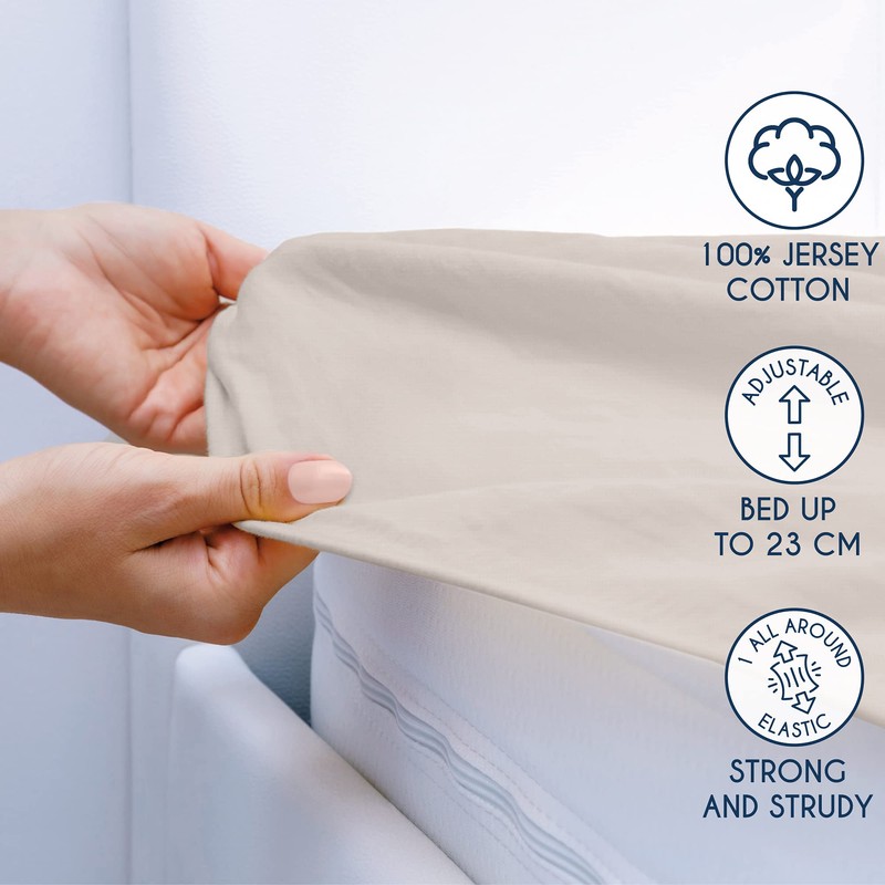 Dreamzie Elasticated Cotton Fitted Sheet, 160 x 200 x 30